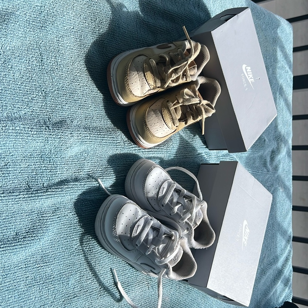 2 pairs for Air Force 1’s both in good condition the with pair for 30 tan for 35